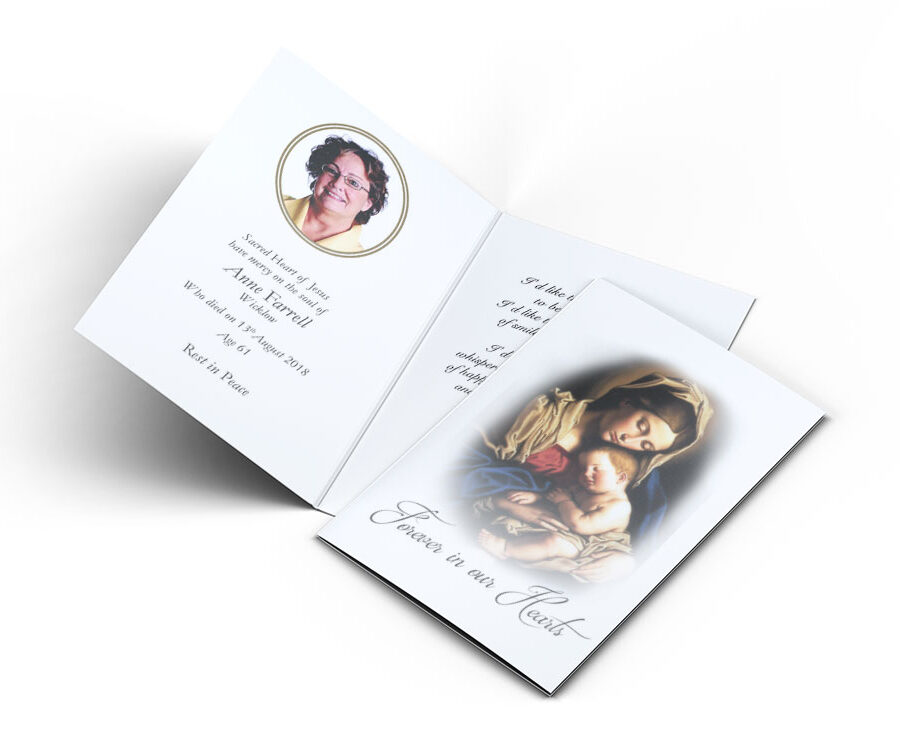 Mary & Baby Jesus Memorial cards