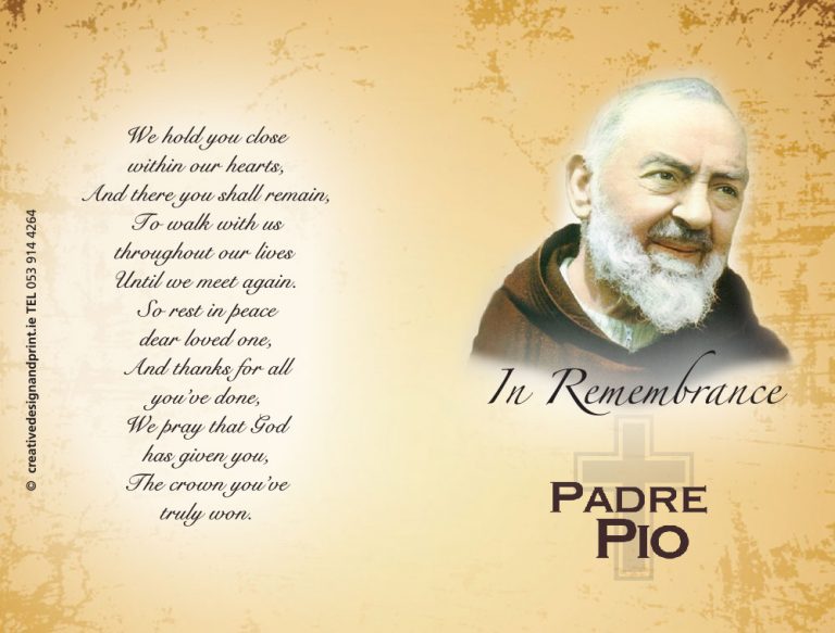 Padre Pio Memorial Cards | 080