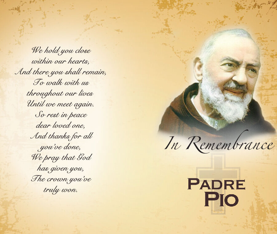 Padre Pio Memorial Cards