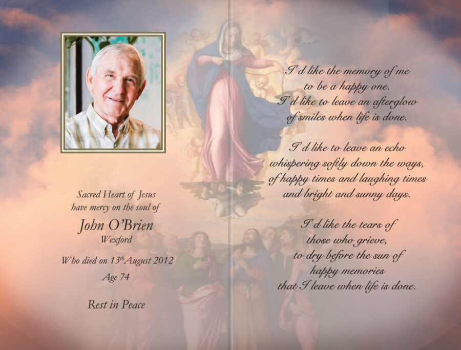 Queen of Heaven Memorial Cards