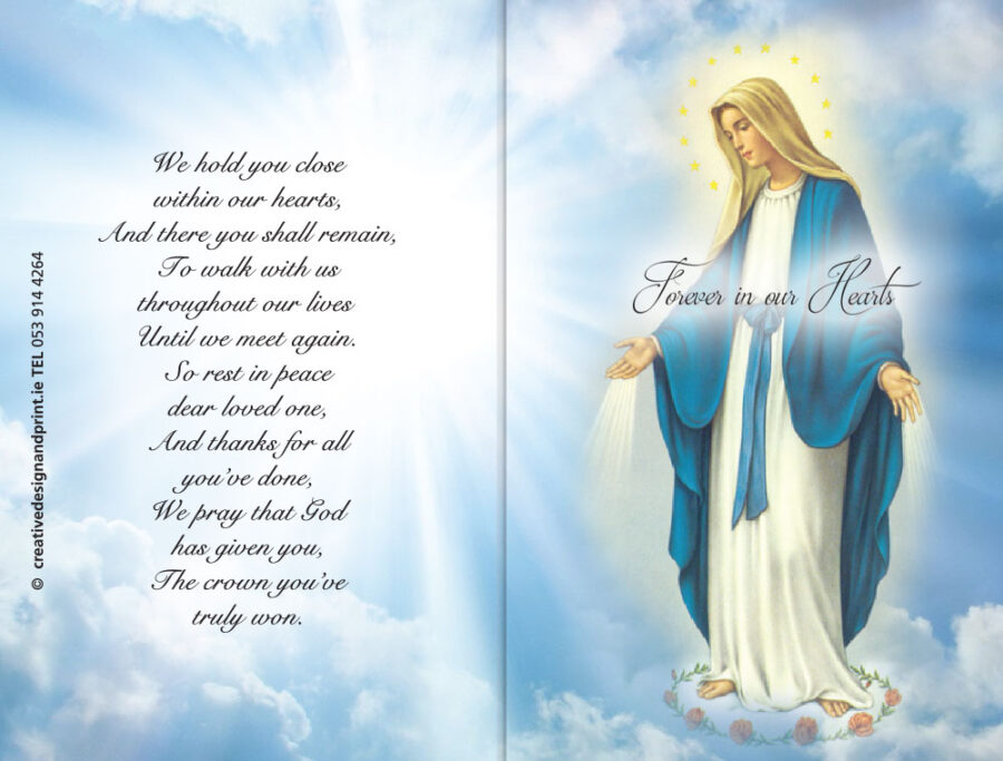 Our Lady memorial cards