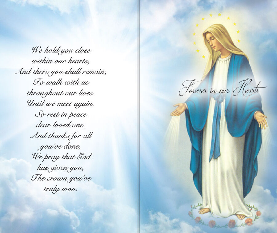 Our Lady memorial cards