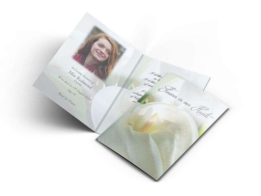 funeral lily memorial cards