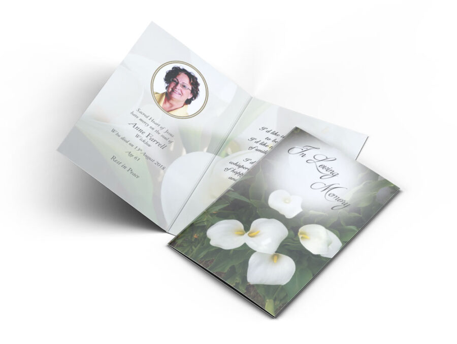Memorial Card Lillies