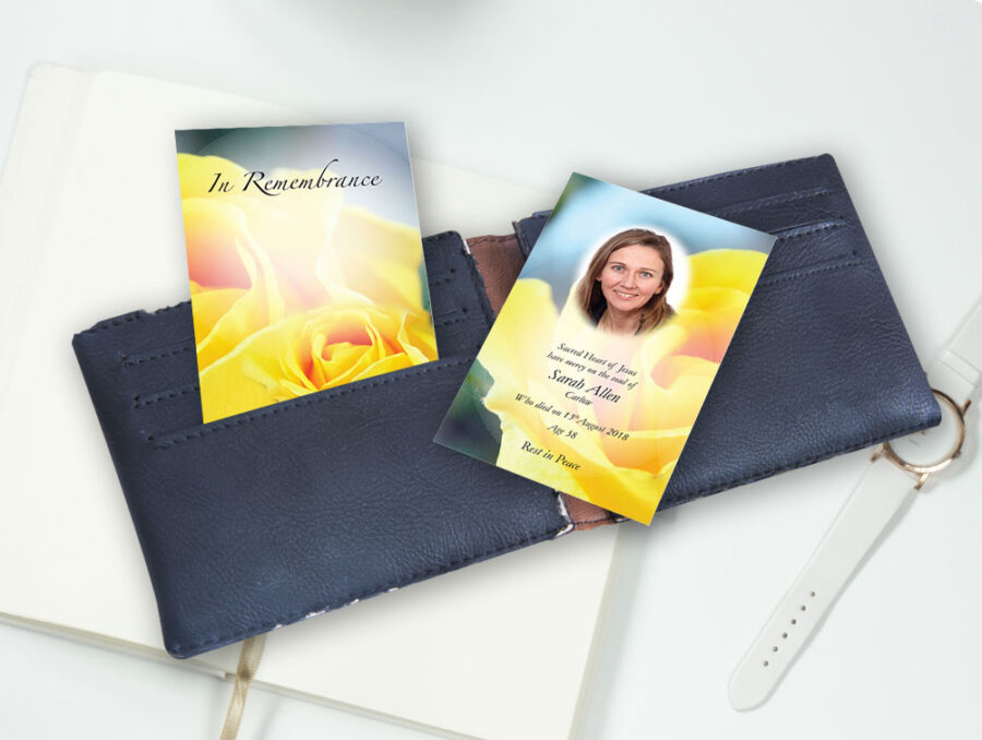 yellow rose wallet cards