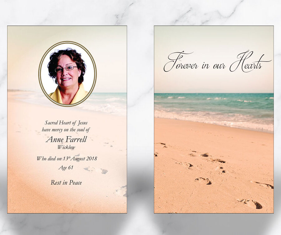 beach footsteps wallet cards