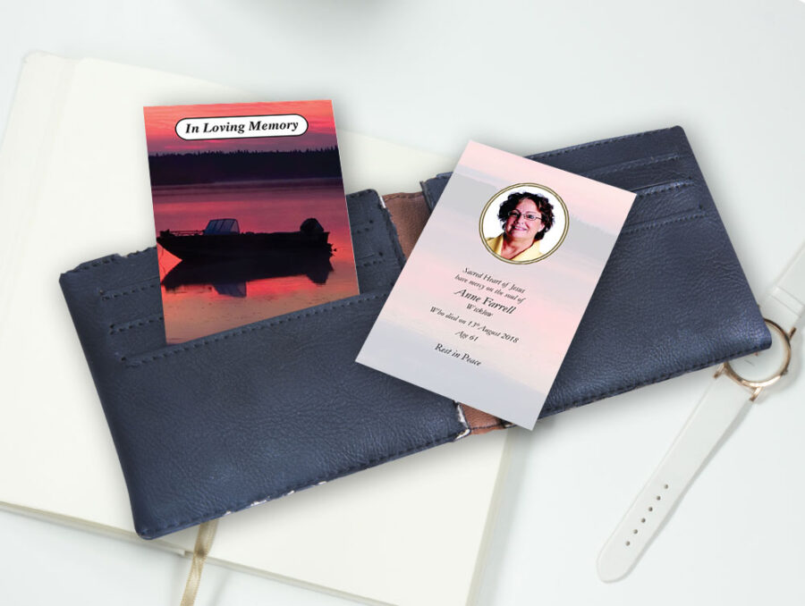 sunset fishing wallet cards