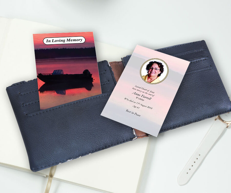 sunset fishing wallet cards