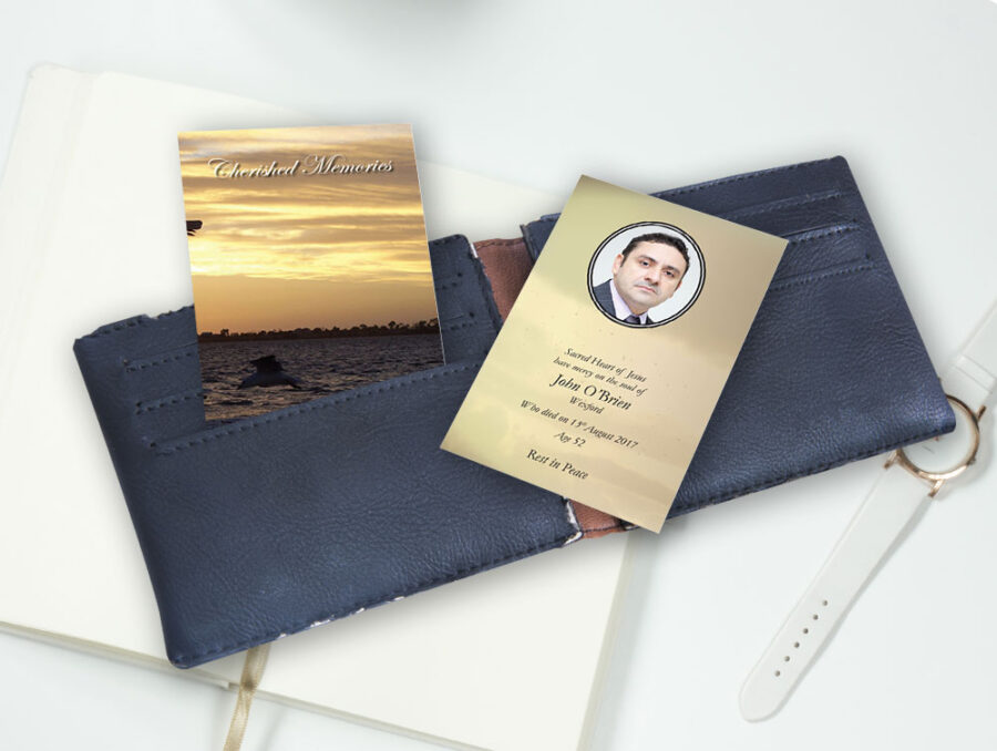 sunset waves wallet cards