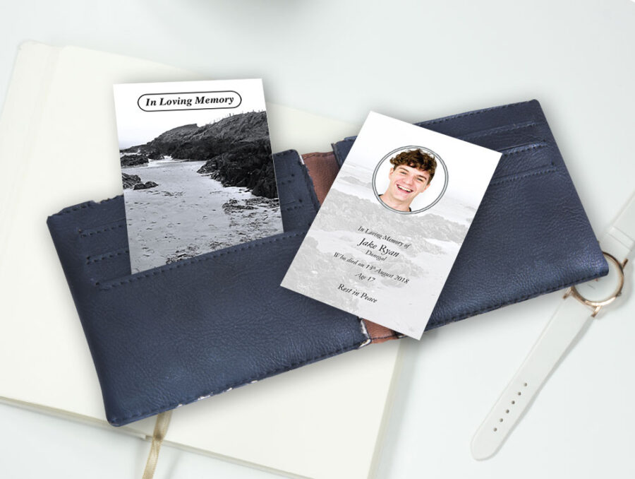 black and white wallet cards