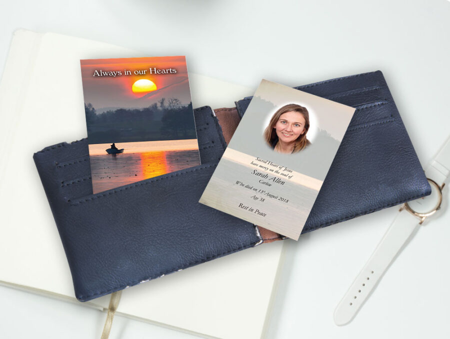 fishing sunset wallet cards