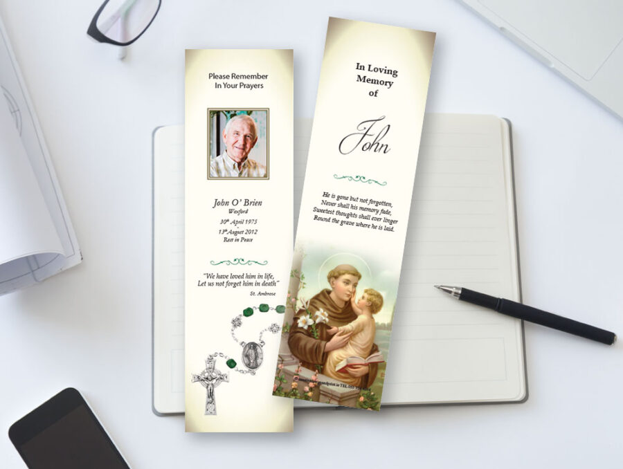 St Francis & Jesus memorial bookmarks