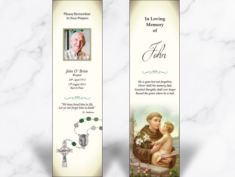 St Francis & Jesus memorial bookmarks
