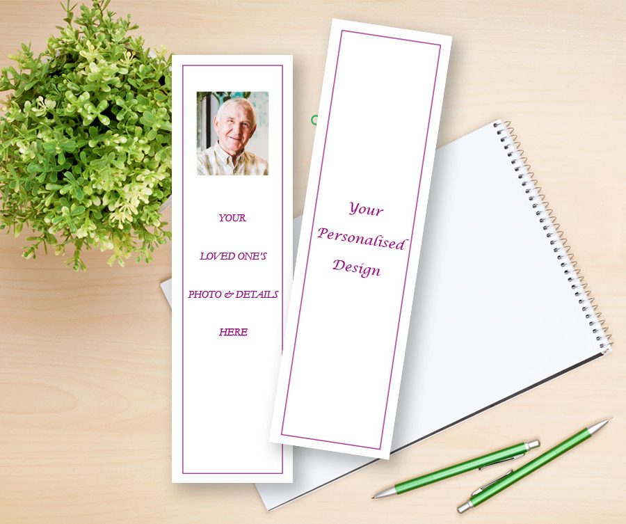 personalised memorial bookmark