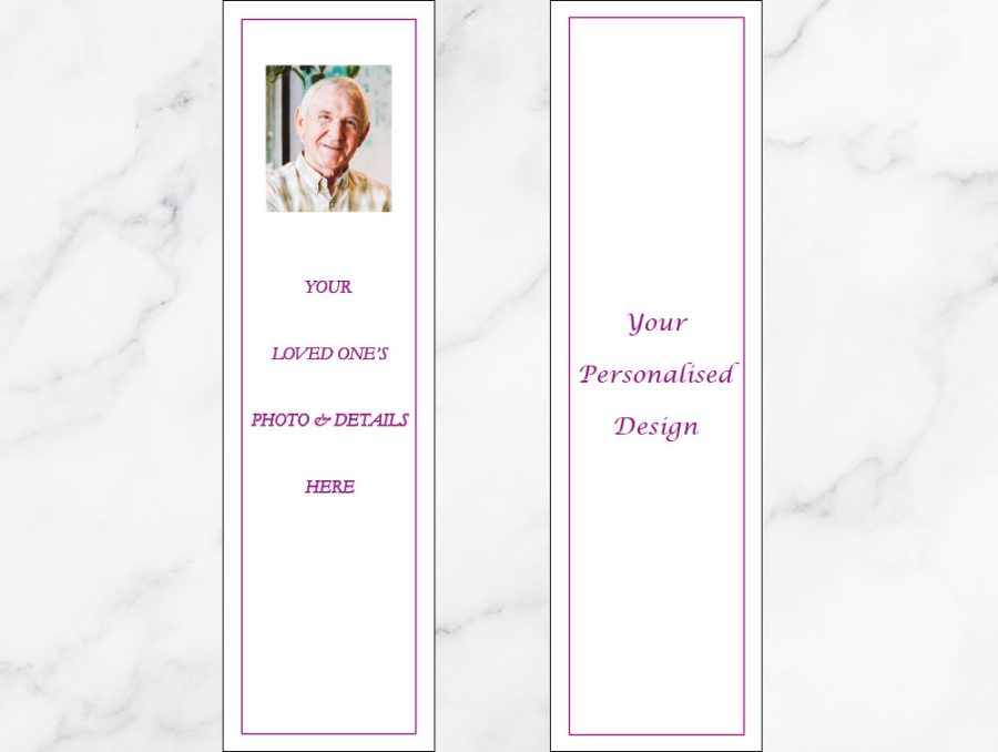 personalised memorial bookmark