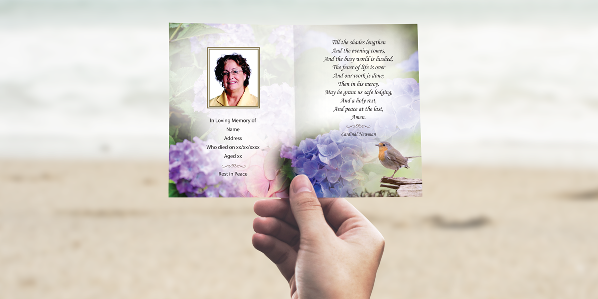 Holding Memorial Card