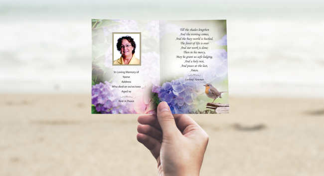 Holding Memorial Card