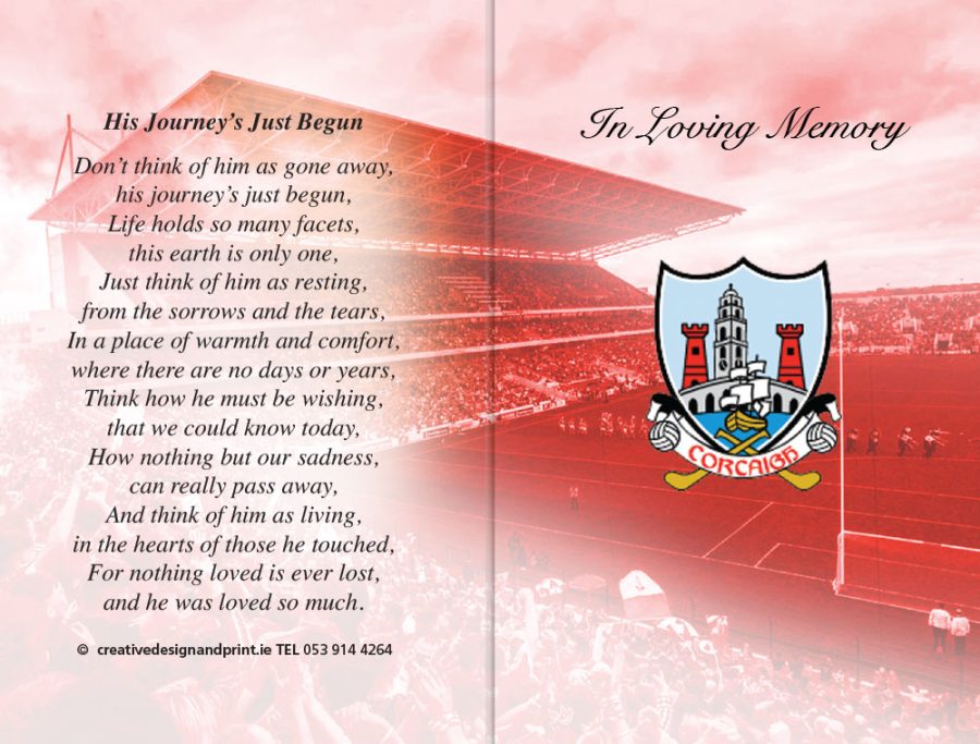 Cork GAA Memorial Card