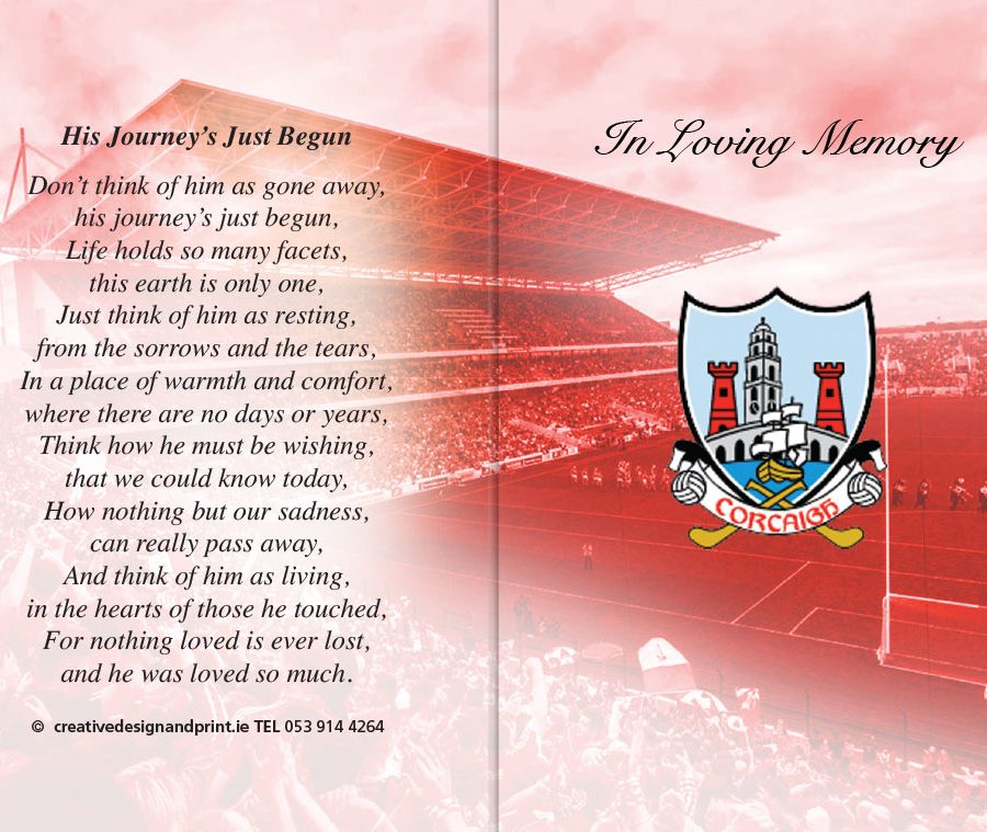 Cork GAA Memorial Card