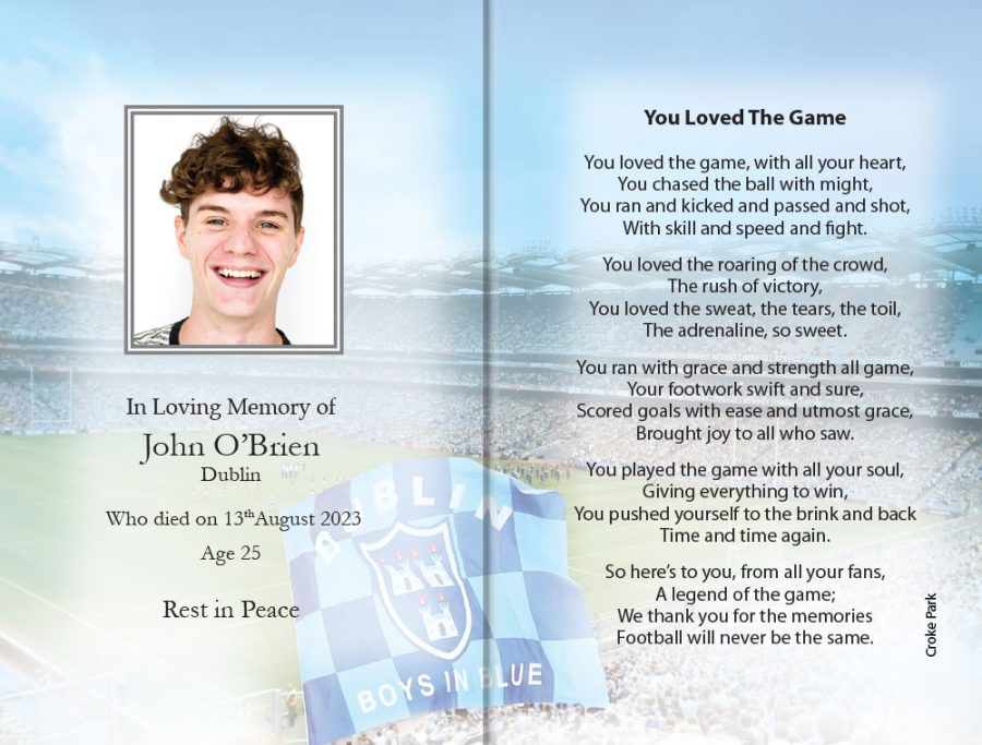 Dublin GAA Memorial Cards