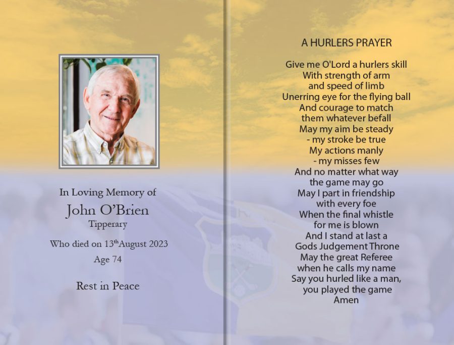 Tipperary GAA Memorial Cards