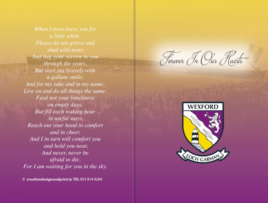 Wexford GAA Memorial Cards