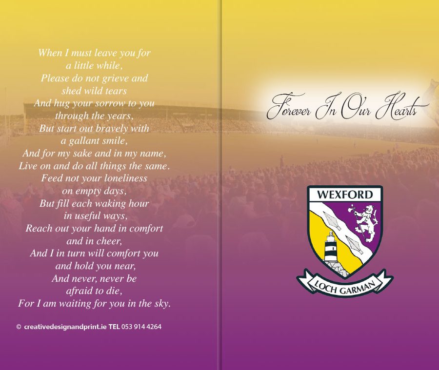 Wexford GAA Memorial Cards