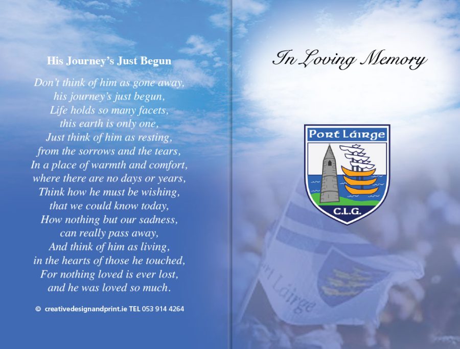 Waterford GAA Memorial Cards