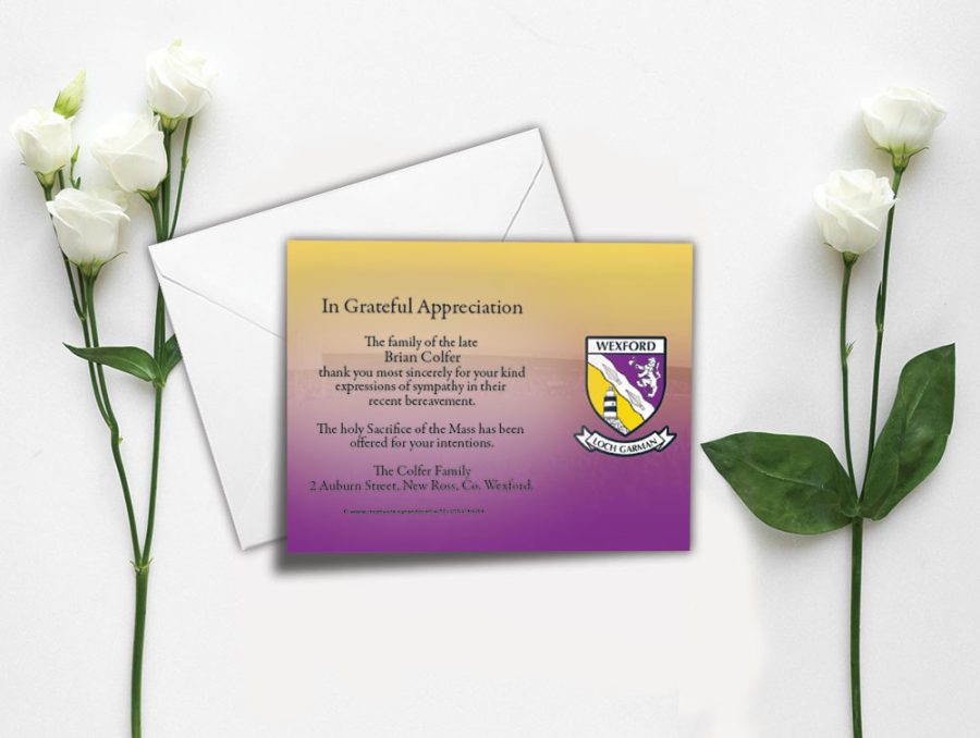 Wexford GAA Acknowledgement Cards