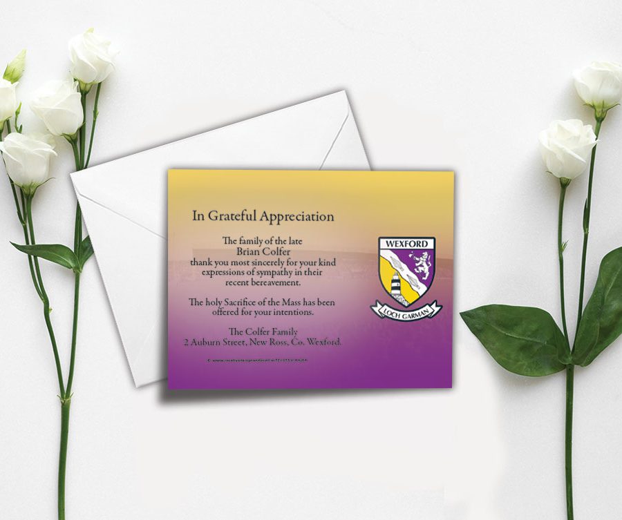 Wexford GAA Acknowledgement Cards