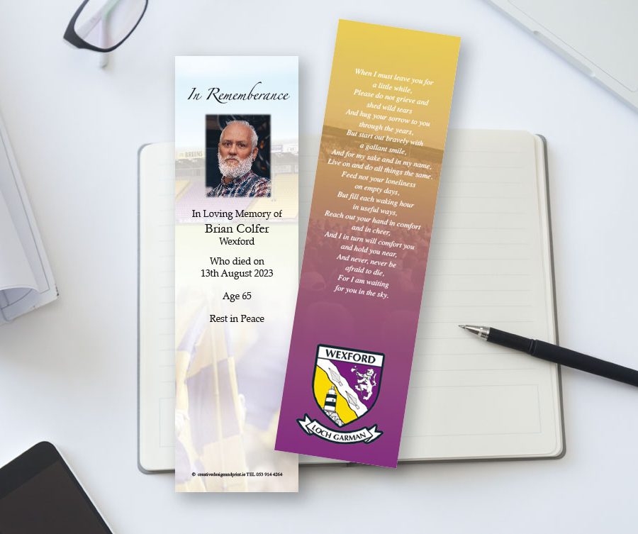 Wexford GAA Memorial Bookmarks