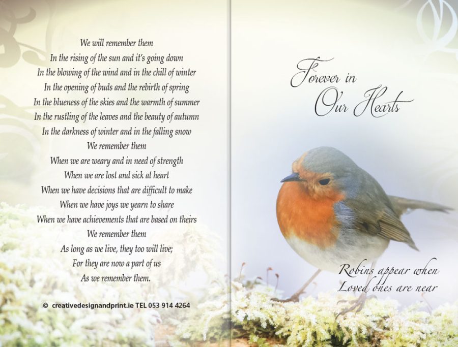 Robin Memorial Cards