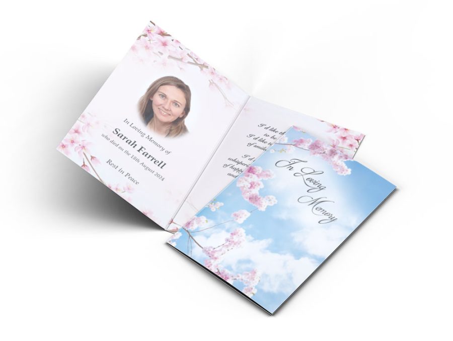 cherry blossom memorial cards