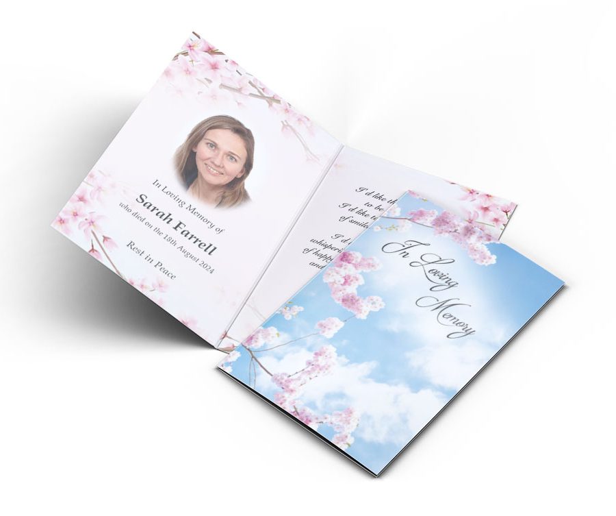 cherry blossom memorial cards