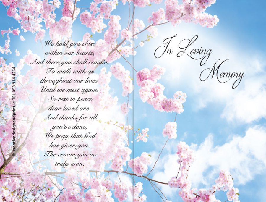 cherry blossom memorial cards