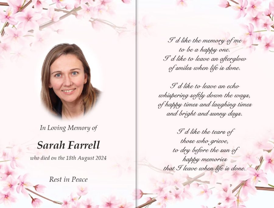 cherry blossem memorial cards