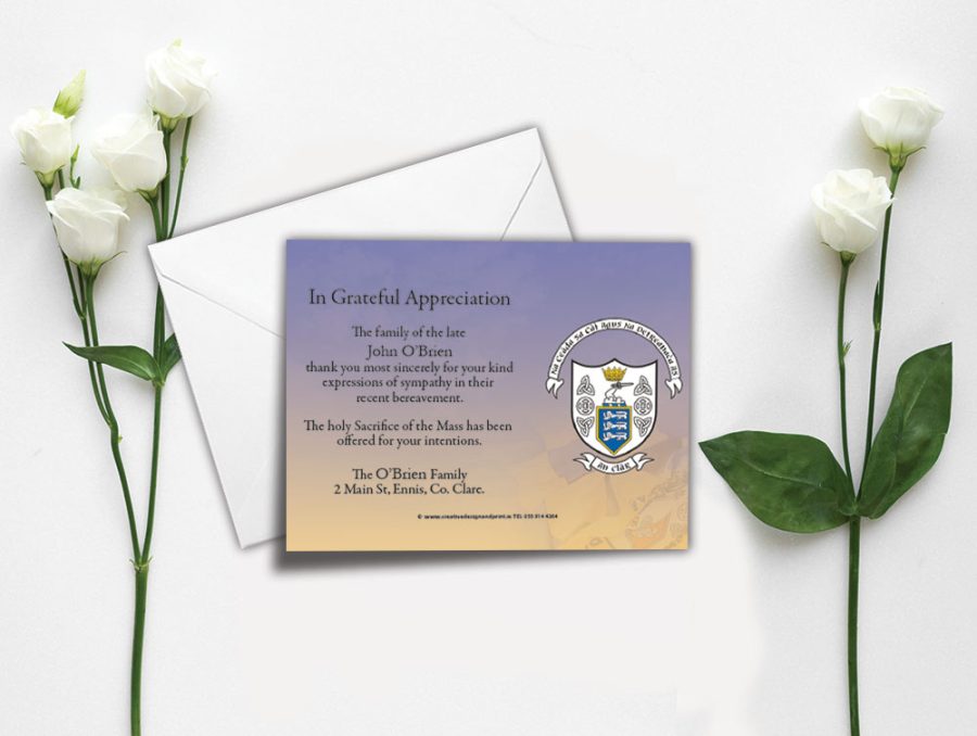 Clare GAA Acknowledgement Cards