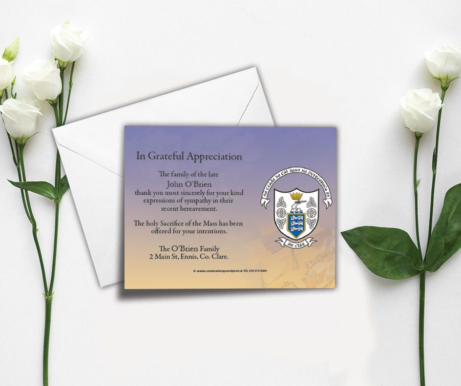 Clare GAA Acknowledgement Cards