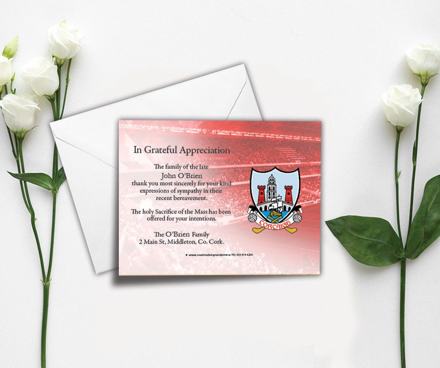 Cork GAA Acknowledgement Cards