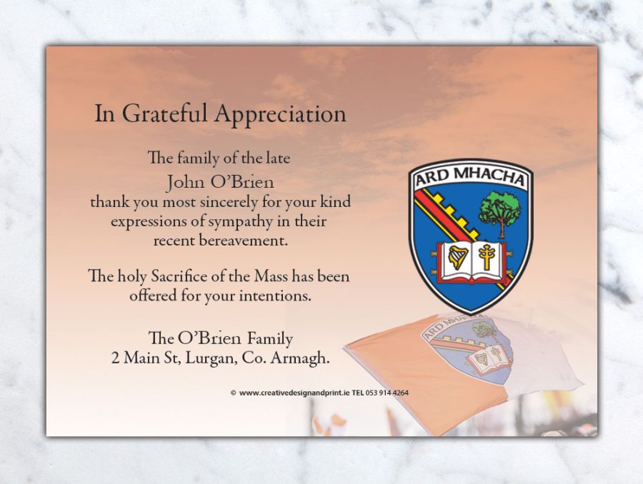 Armagh GAA Acknowledgement Cards