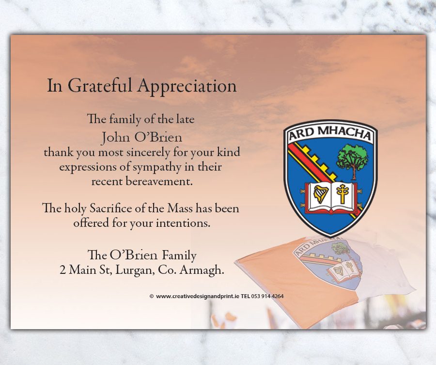 Armagh GAA Acknowledgement Cards