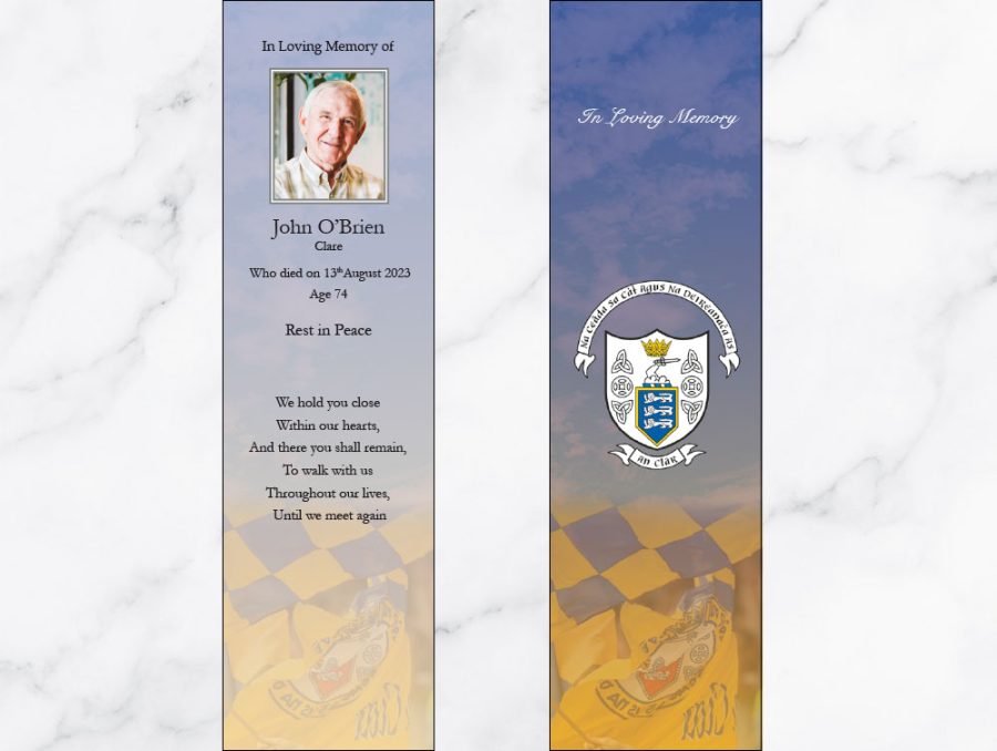 Clare GAA Memorial Bookmarks