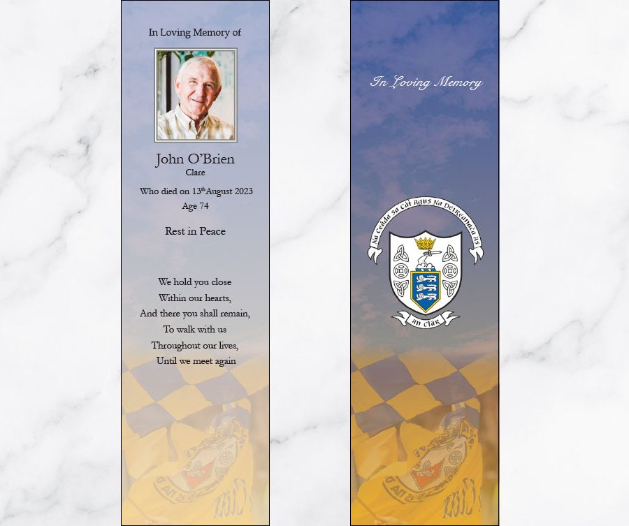 Clare GAA Memorial Bookmarks