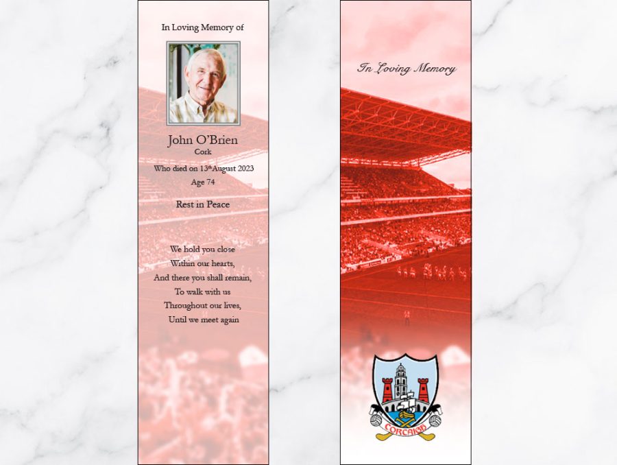 Cork GAA Memorial Bookmarks