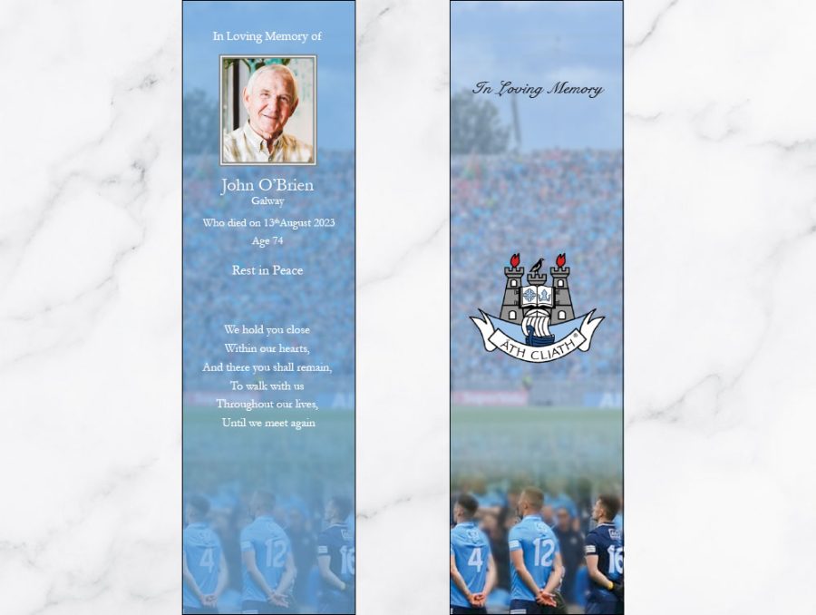 Dublin GAA Memorial Bookmarks