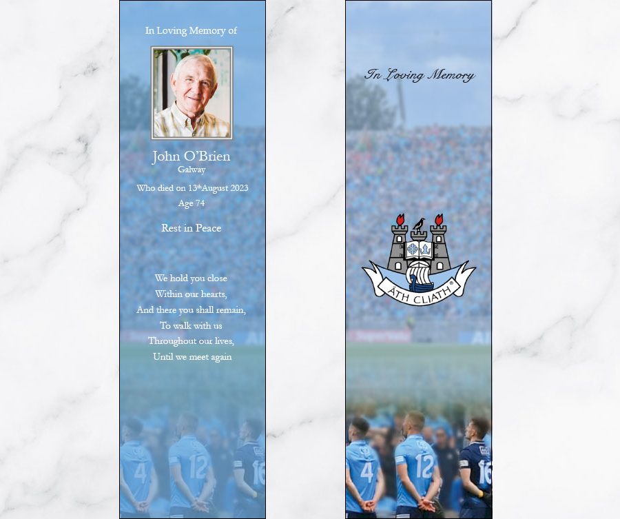 Dublin GAA Memorial Bookmarks