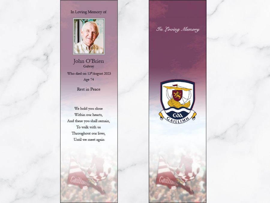 Galway GAA Memorial Bookmarks