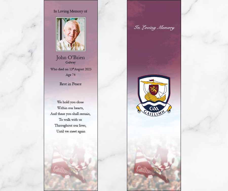 Galway GAA Memorial Bookmarks