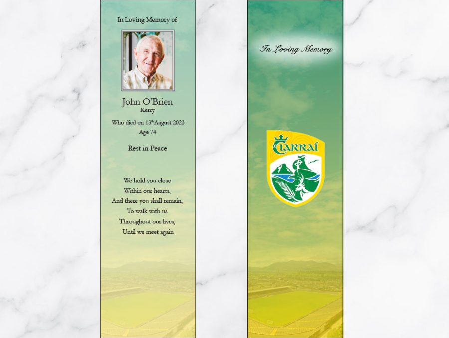 Kerry GAA Memorial Bookmarks