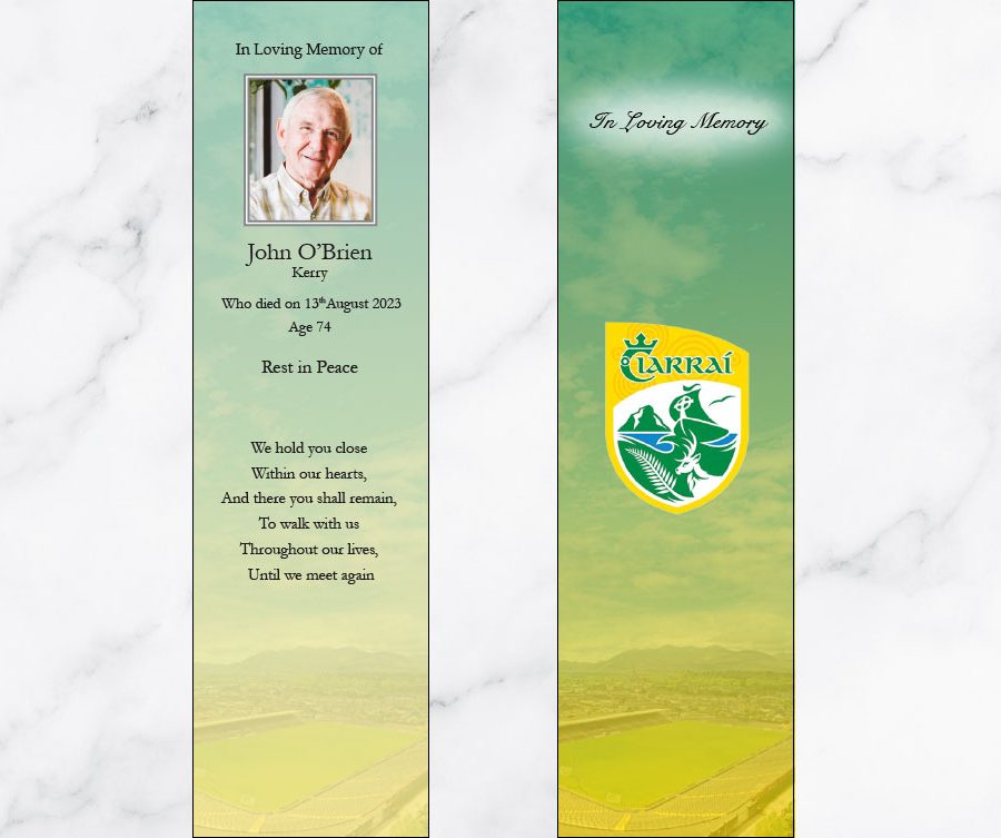 Kerry GAA Memorial Bookmarks